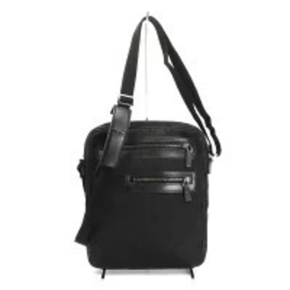 Gucci shoulder bag two front zipper pockets strap Black